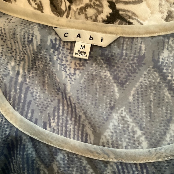 CAbi Blue and White Patterned Blouse - Picture 3 of 3